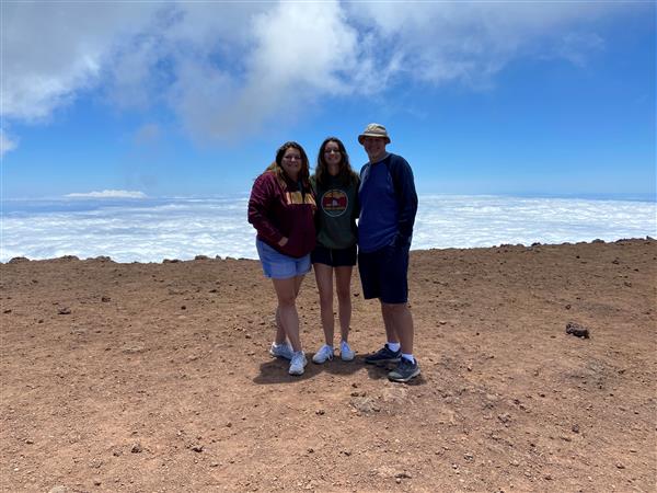 My family and I on the top of Mt. Haleakala in Maui, Hawaii. 